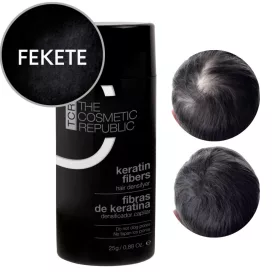   TCR Keratin Fiber - 2in1 hajépítő keratin szál és hajdúsító por - black/fekete 25g
