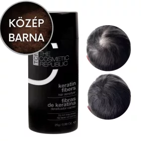   TCR Keratin Fiber - 2in1 hajépítő keratin szál és hajdúsító por - medium brown/közép barna 25g